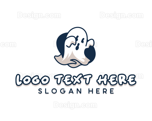 Spooky Haunted Ghost Logo