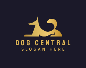 Premium Golden Dog logo design