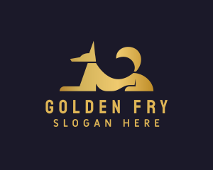 Premium Golden Dog logo design