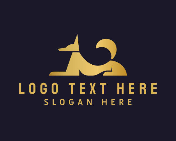 Premium Golden Dog logo