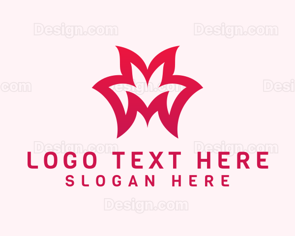 Red Flower Letter M Logo