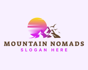 Outdoor Mountain Sunset logo design