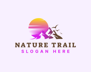 Outdoor Mountain Sunset logo design