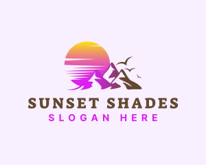 Outdoor Mountain Sunset logo design