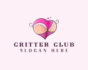 Seductive Lingerie Heart logo design