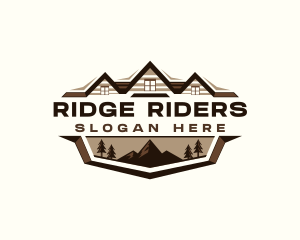 Roofing Mountain Cabin logo design