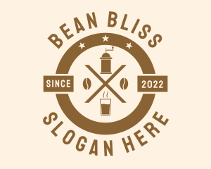 Coffee Bean Espresso Grinder logo design