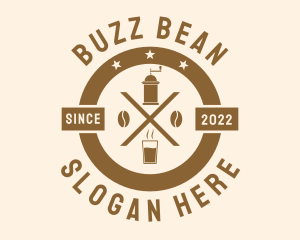 Coffee Bean Espresso Grinder logo design