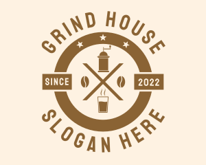 Coffee Bean Espresso Grinder logo design