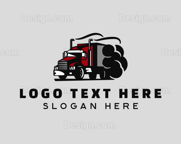 Logistics Truck Smoke Logo