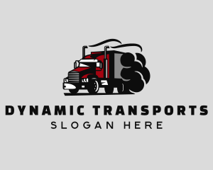 Logistics Truck Smoke logo design