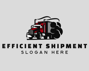 Logistics Truck Smoke logo design