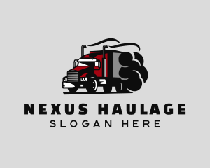 Logistics Truck Smoke logo design