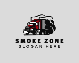 Logistics Truck Smoke logo design