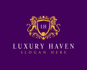 Luxury Lion Crest logo design