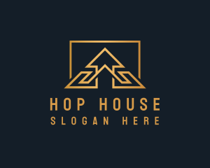 Gold House Roof logo design