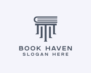 Library Book Pillar  logo design