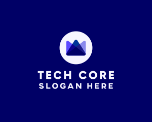 Blue Tech Crown logo design