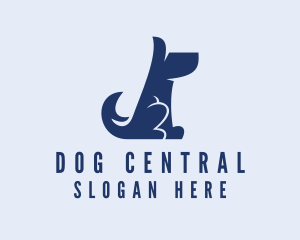 Sitting Dog Trainer  logo design