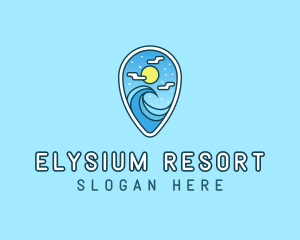 Pin Location Beach logo