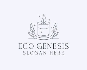 Candle Eco Leaf logo design