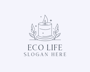 Candle Eco Leaf logo design