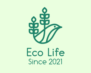 Green Eco Bird logo design