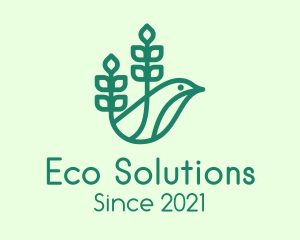 Green Eco Bird logo design