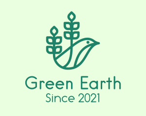 Green Eco Bird logo design