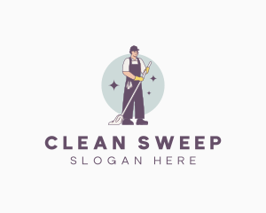 Janitor Cleaning Employee logo