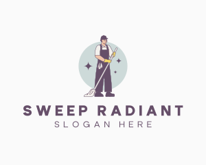 Janitor Cleaning Employee logo design