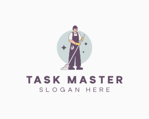 Janitor Cleaning Employee logo design