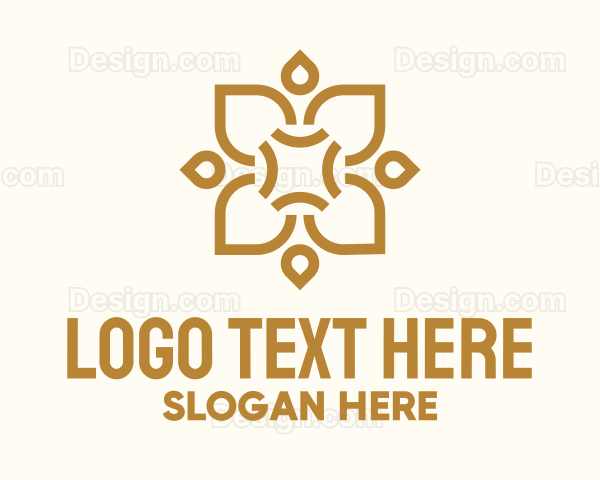 Golden Floral Centerpiece Logo