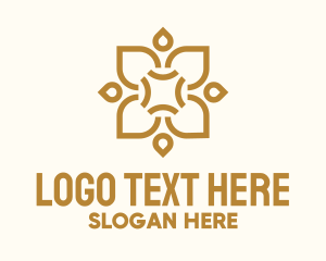 Motel - Golden Floral Centerpiece logo design
