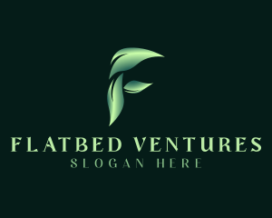 Leaf Nature Gourmet Letter F logo design