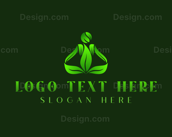 Meditation Leaves Yoga Logo