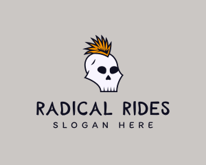 Skull Mohawk Punk logo design