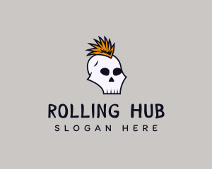 Skull Mohawk Punk logo design