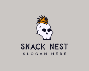 Skull Mohawk Punk logo design