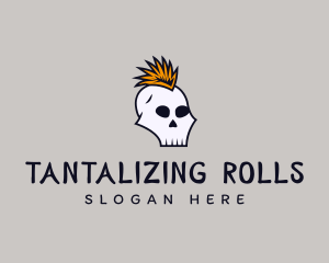 Skull Mohawk Punk logo design