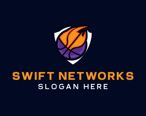 Basketball Fire Shield logo