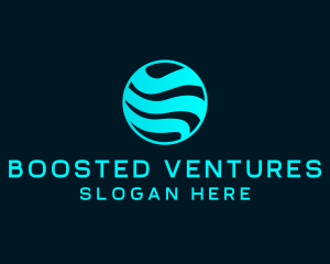 Ocean Wave Sphere Globe logo design