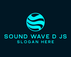 Ocean Wave Sphere Globe logo design