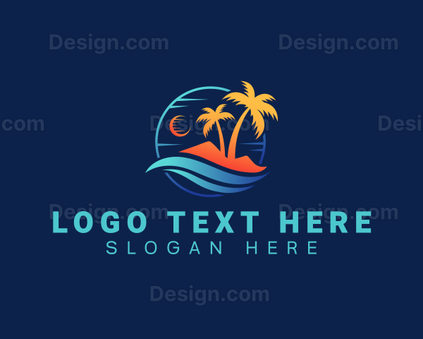 Surfing Resort Beach Logo