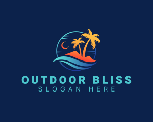 Surfing Resort Beach logo design