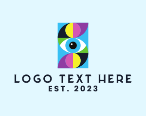 Colorful Retro Eye Letter  logo