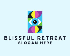 Colorful Retro Eye Letter  Logo