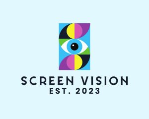 Colorful Retro Eye Letter  logo design