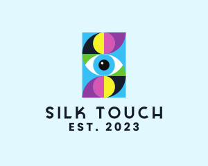 Colorful Retro Eye Letter  logo design