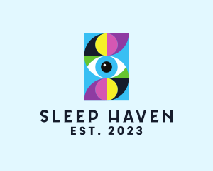 Colorful Retro Eye Letter  logo design